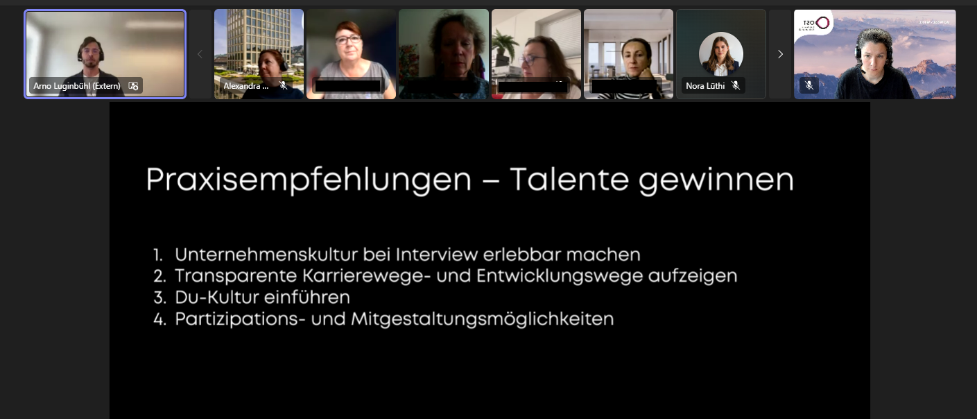 Ein Experte gibt Auskunft über eine Studie zur Generation Z im Arbeitsmarkt. Er teilt seine Folien online mit dem Publikum.