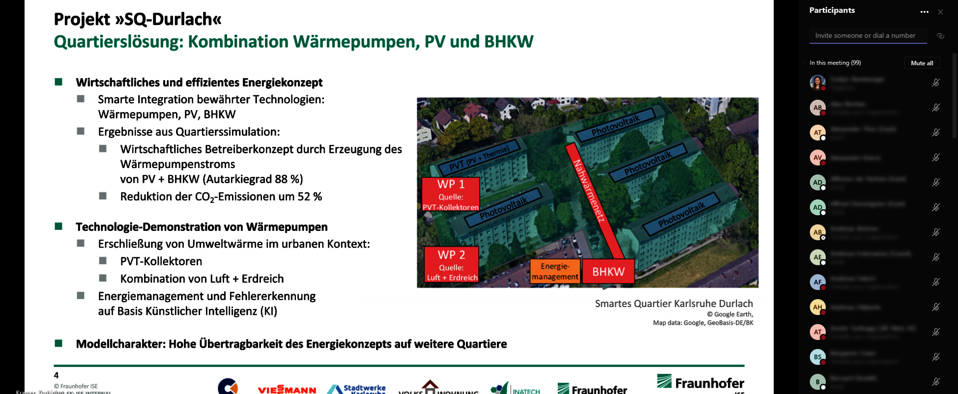 Korbinian Kramer stellt den online Teilnehmenden PVT-Projekte am Fraunhofer Institut für Solare Energiesysteme vor. Korbinian Kramer stellt den online Teilnehmenden PVT-Projekte am Fraunhofer Institut für Solare Energiesysteme vor.